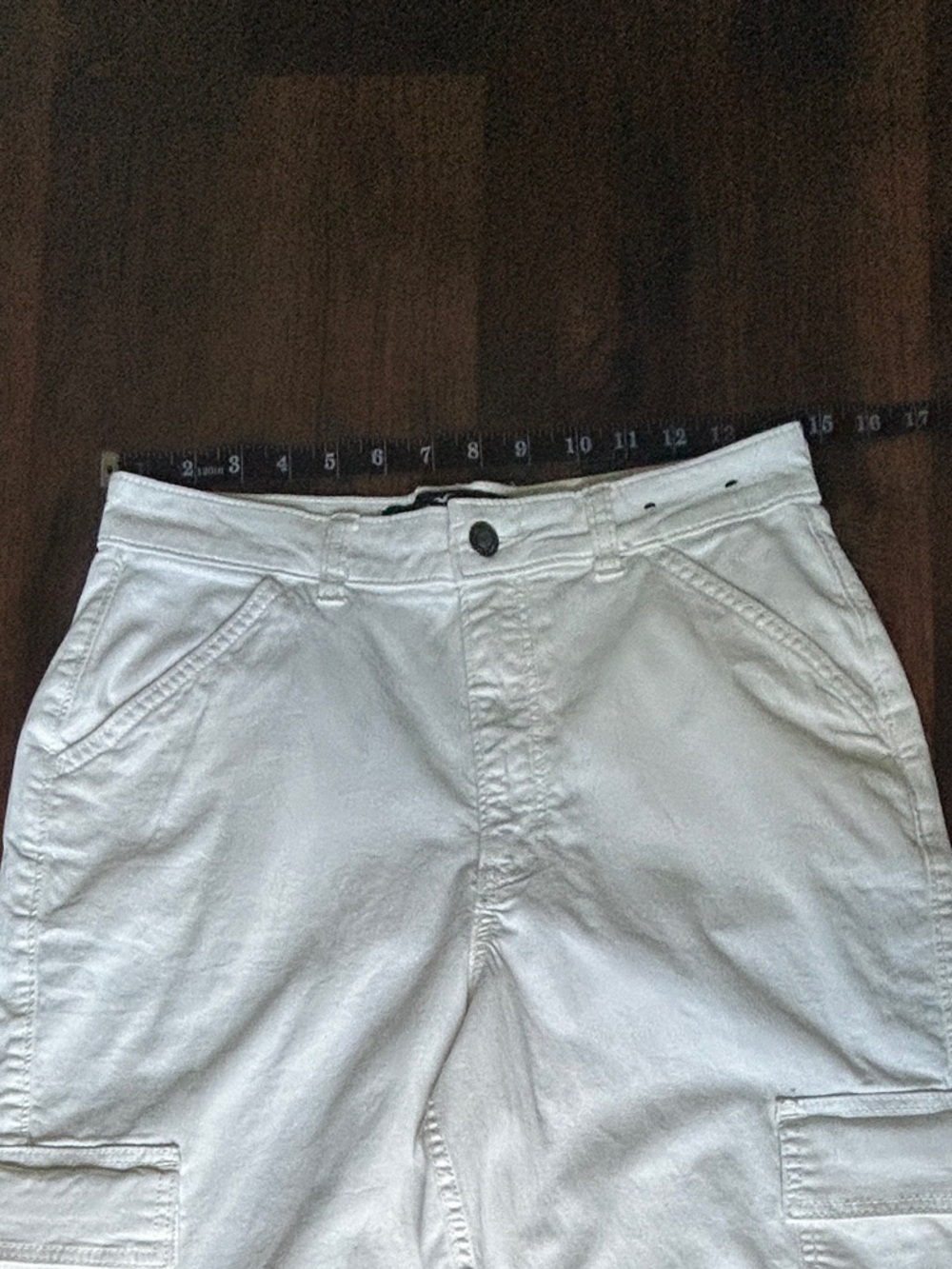 Hollister Ultra High Rise Dad Cargo Pants Cream 4R - Picture 6 of 10